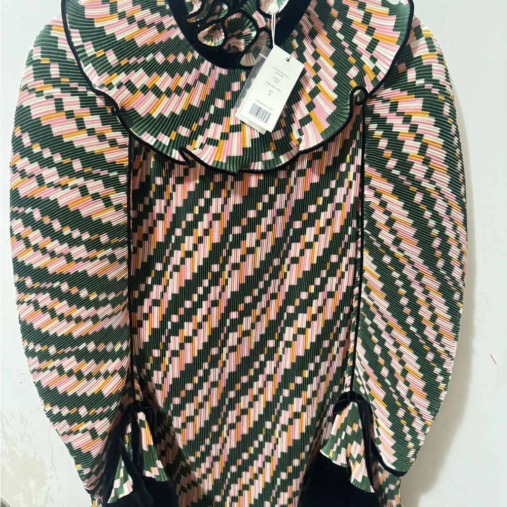 Tory Burch Green and Cream Blouse - Picture 4 of 7